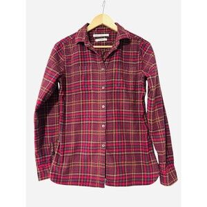 Woolrich Pemberton Red Plaid Flannel Shirt Long Sleeve Button Up Women's Small